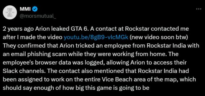 《GTA6》预告视频泄露事件：黑客利用钓鱼诈骗入侵Rockstar印度分部