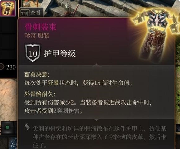 《博德之门3》反甲骨刺装束获取方法